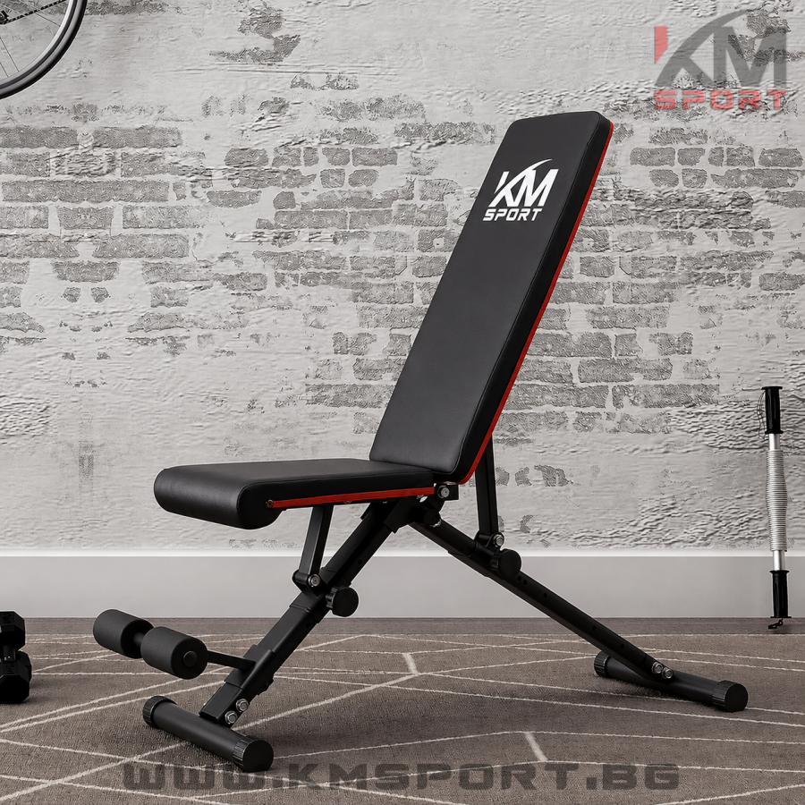 Сгъваема фитнес лежанка / пейка - регулируема и мултифункционална KMSPORT Compact - Image 3