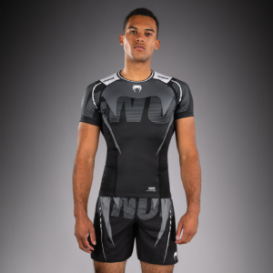 Рашгард - Venum Adrenaline Short Sleeve Rashguard - Black/Grey​