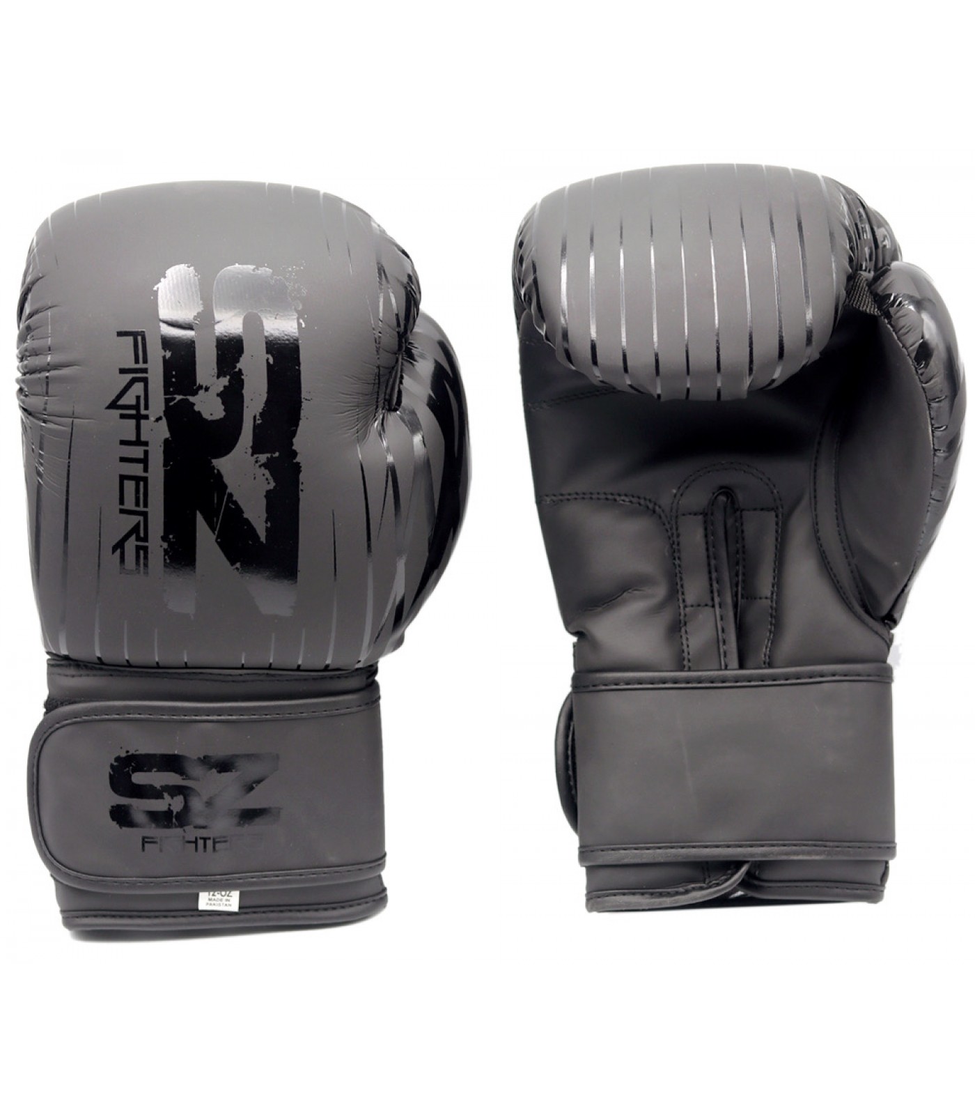 SZ Fighters - Боксови ръкавици естествена кожа - Plasma - Black/Black