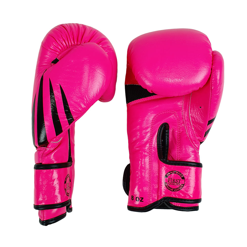 SZ Fighters - Боксови ръкавици естествена кожа - Neon Pink - Image 2