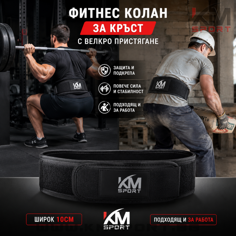 Фитнес колан с велкро пристягане , широк 10см - Image 3