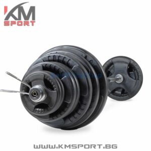 Диск метален с гумено покритие Ф50 -1.25кг/2.5кг/ 5кг/10кг/15кг/20кг -с дръжки