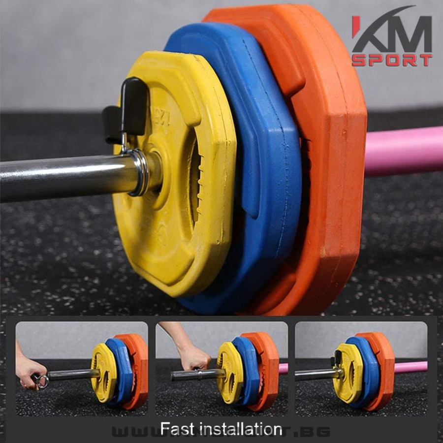 Комплект за body pump - лост с уретанови тежести TPU - Image 4