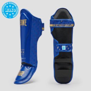 Протектор за крака - Leone - DNA Blue - WAKO Approved