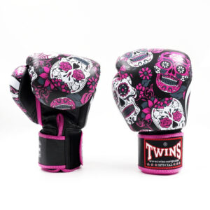 Боксови ръкавици - TWINS - FBGVL 3 SKULL PINK
