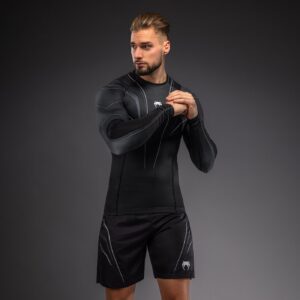 Venum Streamline Long Sleeve Rashguard - Black/White