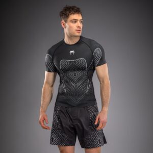 Venum Midnight Fury Short Sleeve Rashguard - Black/Grey/Silver