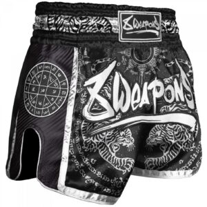 Шорти - 8 WEAPONS - Muay Thai Shorts - Carbon Sak Yant Tigers - Black