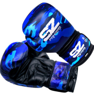 SZ Fighters - Боксови ръкавици естествена кожа - Camo - Blue