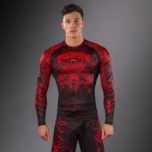 Рашгард Venum Wolf Atak Long Sleeve Rashguard - Black/Red