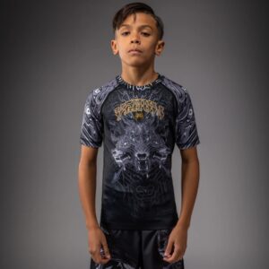 Детски Рашгард Venum Wolf Atak Kids Short Sleeve Rashguard – Black/Grey