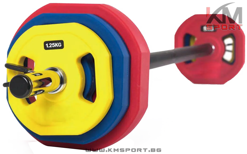 Комплект за body pump - лост с уретанови тежести TPU
