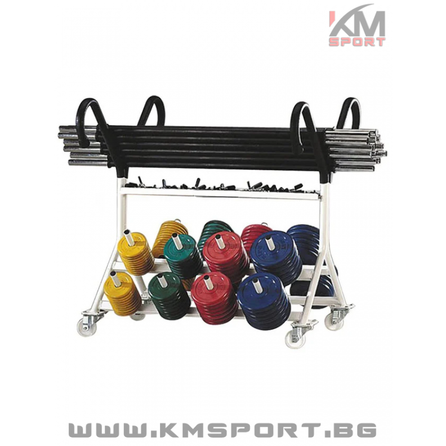 Стойка за BODY PUMP сетове (тежести и лостове) на колела - Image 2