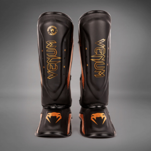Протектори за крака - Venum Elite Evo Shinguards - Black/Bronze​