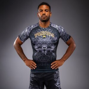 Рашгард Venum Wolf Atak Short Sleeve Rashguard – Black/Grey