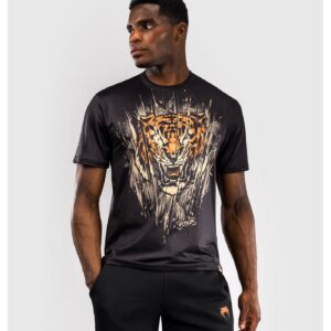 Тениска - Venum Tiger Men's Dry Tech T-Shirt - Black/Neon Orange​