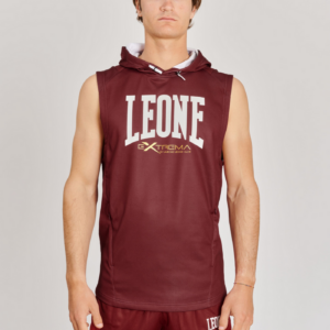 Суитшърт без ръкави - Leone LOGO hooded sleeveless sweatshirt - ABX110 - Bordeaux