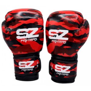SZ Fighters - Боксови ръкавици Естествена кожа - Camo Red​