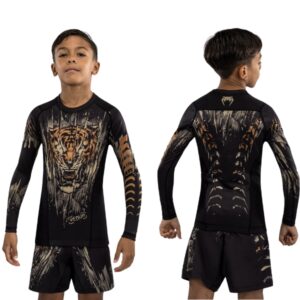Детски Рашгард Venum Tiger Kids Long Sleeve Rashguard – Black/Neon Orange