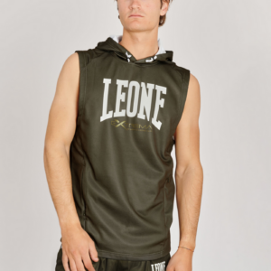 Суитшърт без ръкави - Leone LOGO hooded sleeveless sweatshirt - ABX110 - Green