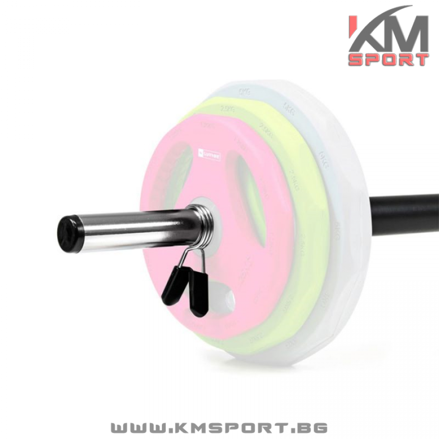 Комплект за body pump - лост с метални тежести с гумено покритие COLOUR - Image 4