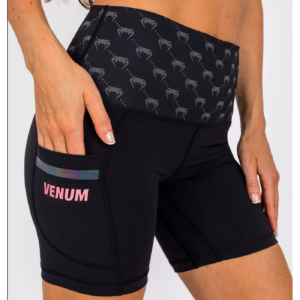 Дамски къс клин - Venum Monogram Compression Shorts - Black/Pink Gold ​