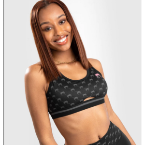 Спортно бюстие - Venum Monogram Sports Bra - Black/Pink Gold ​