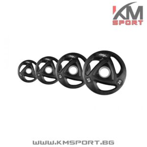 Диск метален с гумено покритие Ф50 -1.25кг/2.5кг/ 5кг/10кг/15кг/20кг/25кг -с дръжки Active gym