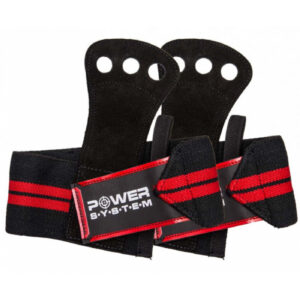Power System Crossfit Grips - Red - Ръкохватки за Гимнастически Щанги, Цвят Червен, Материал Leather