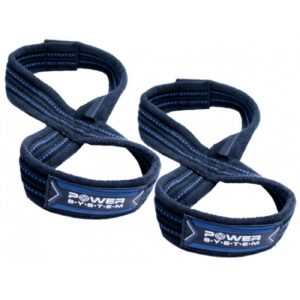 Power System Lifting Straps Figure 8 - Black / Blue - Фитили, Цвят Черен - Син,
