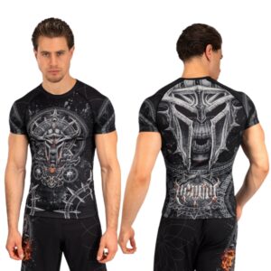 Рашгард Venum Gladiator 5.0 Men’s Short Sleeve Rashguard – Black/Silver
