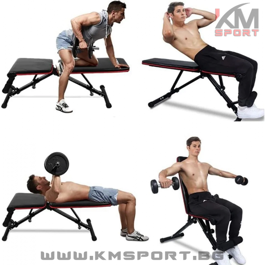 Сгъваема фитнес лежанка / пейка - регулируема и мултифункционална KMSPORT Compact - Image 6
