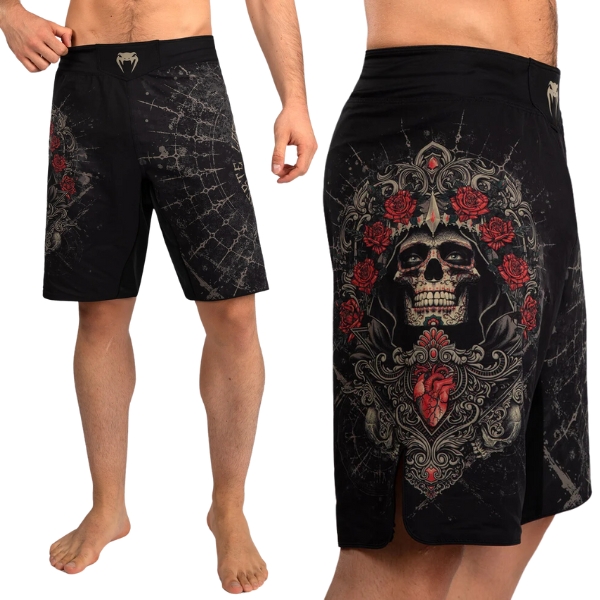 Шорти Venum Santa Muerte 5.0 Men’s Fight Shorts – Deep Black/Gold - Image 2