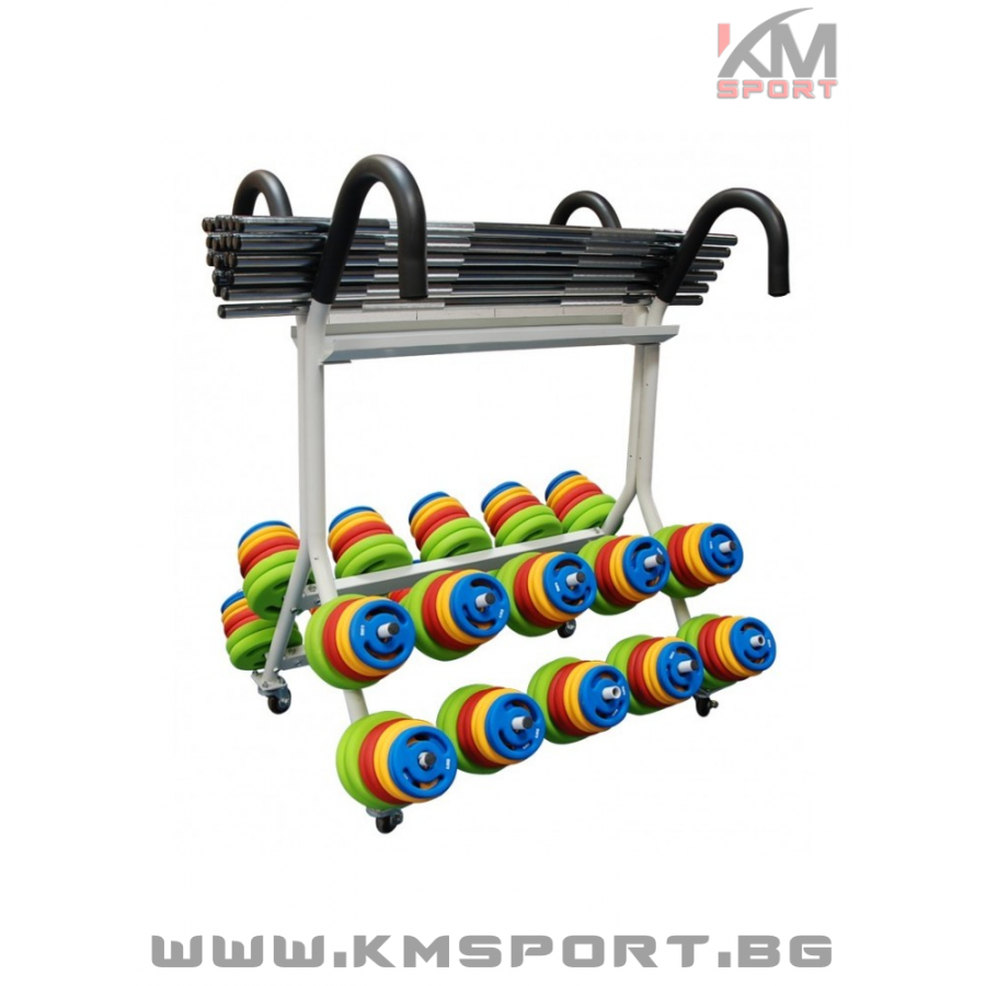 Стойка за BODY PUMP сетове (тежести и лостове) на колела - Image 3