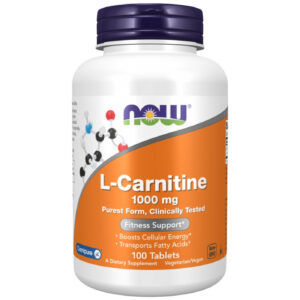 NOW Foods - L-Carnitine 1000 mg | Carnipure® (100 дози) / 100 Таблетки