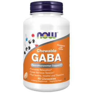 NOW Foods - GABA Chewable | with Taurine, Inositol & Theanine (45 дози) / 90 Дъвчащи таблетки