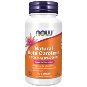 NOW Foods - Natural Beta Carotene 25,000 IU (90 дози) / 90 Гел капсули
