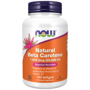 NOW Foods - Natural Beta Carotene 25,000 IU (180 дози) / 180 Гел капсули