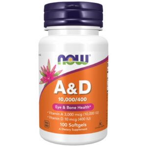 NOW Foods - Vitamin A & D 10000/400 IU (100 дози) / 100 Гел капсули