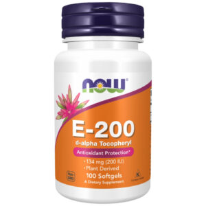 NOW Foods - Vitamin E-200 IU D-Alpha Tocopherols (100 дози) / 100 Гел капсули
