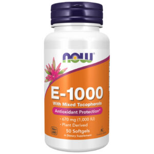 NOW Foods - Vitamin E-1000 Natural (50 дози) / 50 Гел капсули
