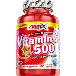 AMIX Vitamin C /with Rose Hips/ 500mg. / 125 Caps.
