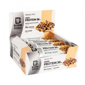 BORN WINNER Mega Pro High Protein Bar 36% Wafffle With Chocolate 12x85 гр