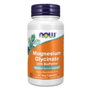 NOW Foods - Magnesium Glycinate with BioPerine® | Highly Absorbable Magnesium Bisglycinate (30 дози) / 60 капсули