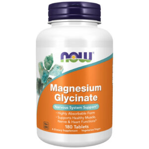 NOW Foods - Magnesium Glycinate | Highly Absorbable Magnesium Bisglycinate (90 дози) / 180 Таблетки