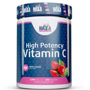 HAYA LABS High Potency Vitamin C 1000 mg with Rose Hips / 250 Caps / 250g