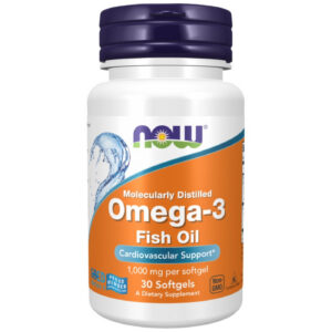 NOW Foods - Omega 3 1000 mg / Molecularly Distilled (15 дози) / 30 Гел капсули