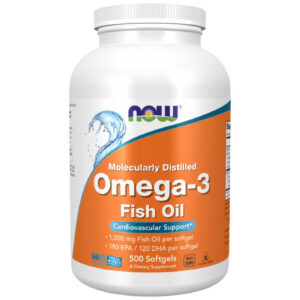 NOW Foods - Omega 3 1000 mg / Molecularly Distilled (250 дози)​ / 500 Гел капсули