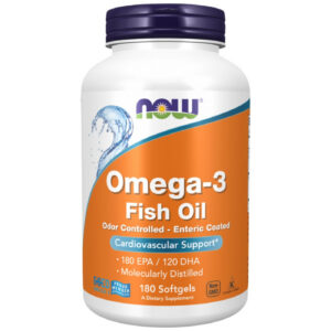 NOW Foods - Omega-3 Enteric Coated (180 дози) / 180 Гел капсули