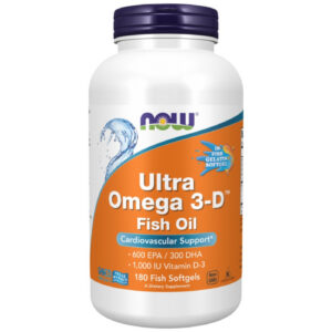 NOW Foods - Ultra Omega 3-D with Vitamin D-3 (180 дози) / 180 Гел капсули